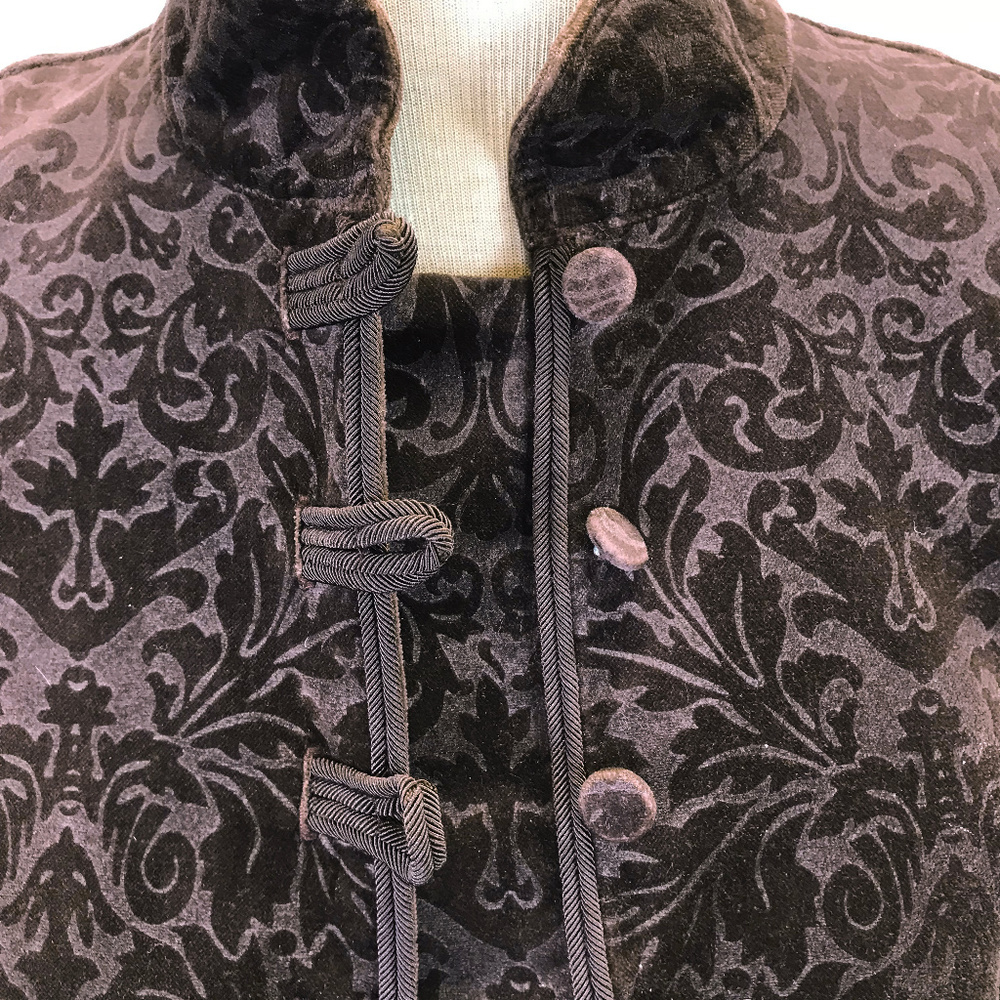 LOFT Victorian Velvet Burnout Military Jacket 6 - Picture 6 of 7